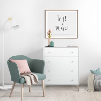 Commode 4 tiroirs SWEET blanc