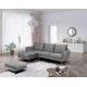 Canapé d'angle LOVI gris avec pieds en chrome