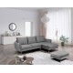 Canapé d'angle LOVI gris avec pieds en chrome