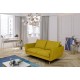 Canapé droit LIVA tissu velours pieds chromés