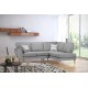 Canapé d'angle scandinave ZARI gris avec pieds bois