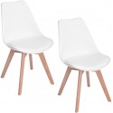Lot de 2 chaises scandinaves blanches IJIE