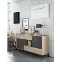 INDUSO - Commode Buffet 2 portes + 2 tiroirs au style industriel