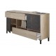 Commode Buffet 2 portes + 2 tiroirs, style industrielle