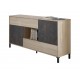 Commode Buffet 2 portes + 2 tiroirs, style industrielle