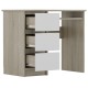 CINO - Bureau avec 3 tiroirs 90 cm bois et blanc style scandinave
