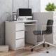 CINO - Bureau avec 3 tiroirs 90 cm bois et blanc style scandinave