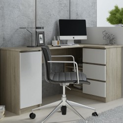 ANA - Bureau d'angle avec porte et 3 tiroirs