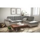 Canapé d'angle convertible GALIS avec lit et surface de couchage. gris