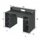 Bureau gamer OZIS 136 cm gris anthracite