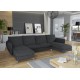 Canapé d'angle panoramique LUNI pieds chrome