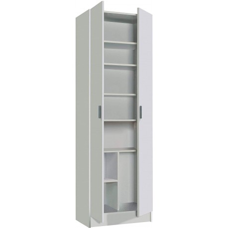 Armoire de rangement Farmington, 2 portes, gris, 71 po x 30 po