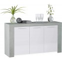 Buffet 3 portes LONGI gris et blanc