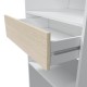 DRESIO - Armoire dressing avec étagère de 60cm de rangement, 2 penderies et 1 tiroir. Style scandinave bois et blanc