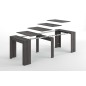 Table extensible ALGA blanc brillant, gris ou bois 