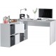 Bureau réversible modèle Adapta XL Gris Ciment et Blanc 74 x 136 x 139 cm habitdesign