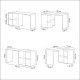 Bureau angle modulable (4 positions) avec rangement 120 cm - Blanc