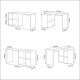 Bureau angle modulable (4 positions) avec rangement 120 cm - Blanc