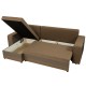 Canapé d'angle convertible FINO avec étagère et 2 coffres de rangement noir et blanc