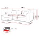 Canapé d'angle convertible DONO en tissu. Canapé compact pour petits espaces