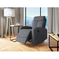 Fauteuil de relaxation manuel ACANTO tissu gris