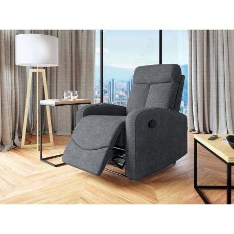 Fauteuil de relaxation manuel ACANTO tissu gris