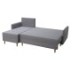 Canapé d'angle convertible Milowa scandinave nordique avec pieds en bois